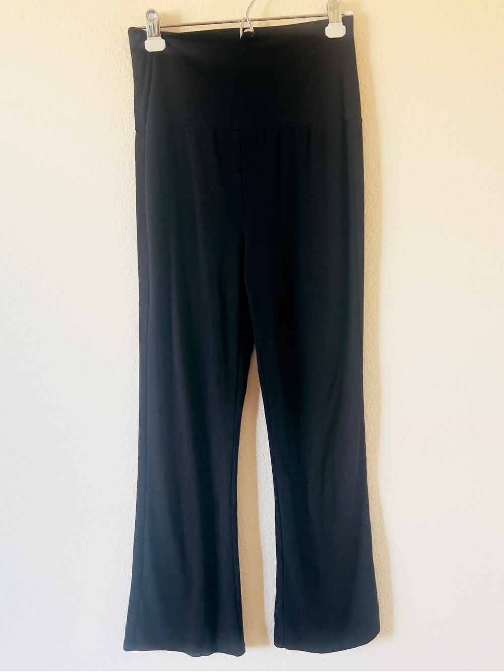 Quince Black High Waist Bamboo Flare Pants Size S